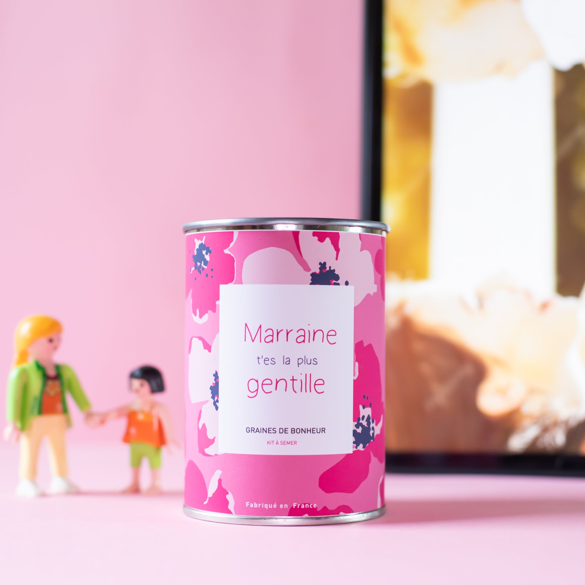 Kit à semer "Marraine t'es la plus gentille" fabriqué en France