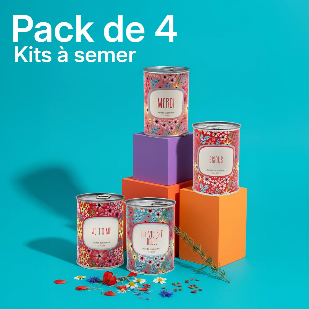 Pack de 4 kits à semer "La vie est belle"