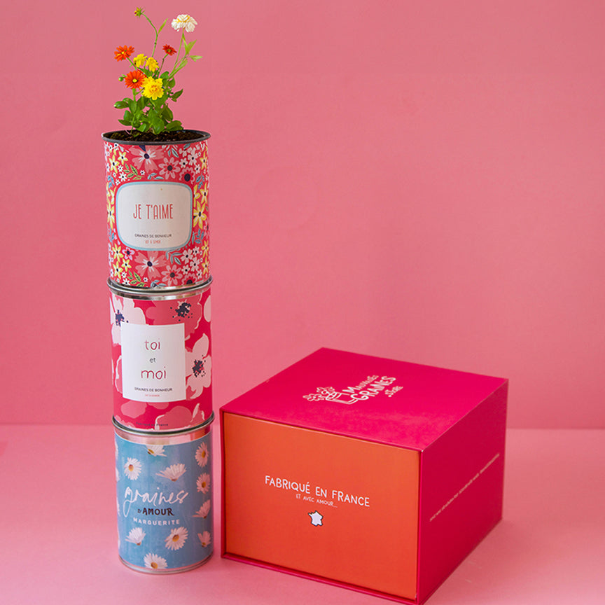 ❤️ Coffret Amour – 3 kits à semer qui disent (vraiment) je t’aime