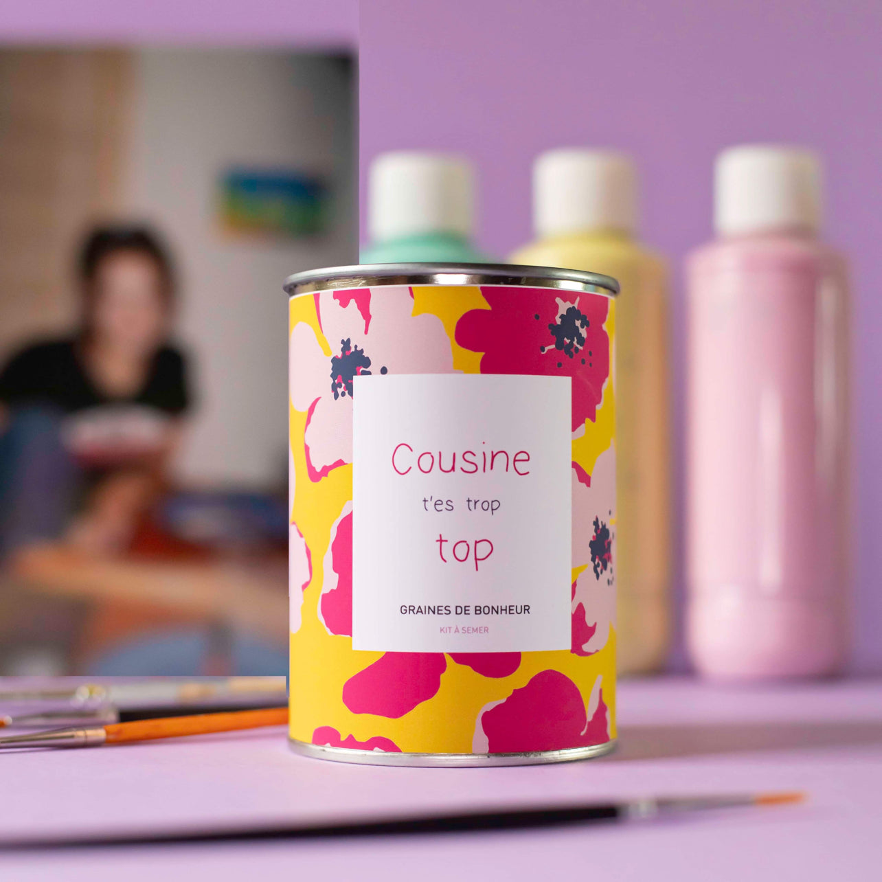 Kit à semer "Cousine t'es top" fabriqué en France