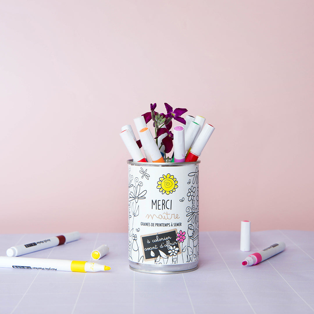Kit à semer "Merci Maitre à Colorier"