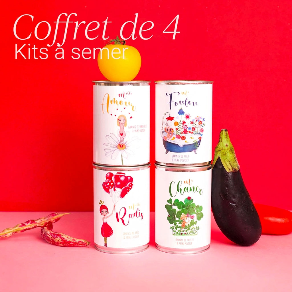 Pack de 4 kits à semer Mauvaises Graines, coffret cadeau original
