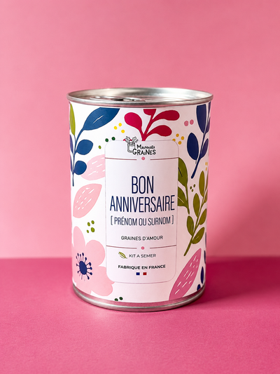 Bon anniversaire [Prénom ou surnom] – Kit à semer personnalisé