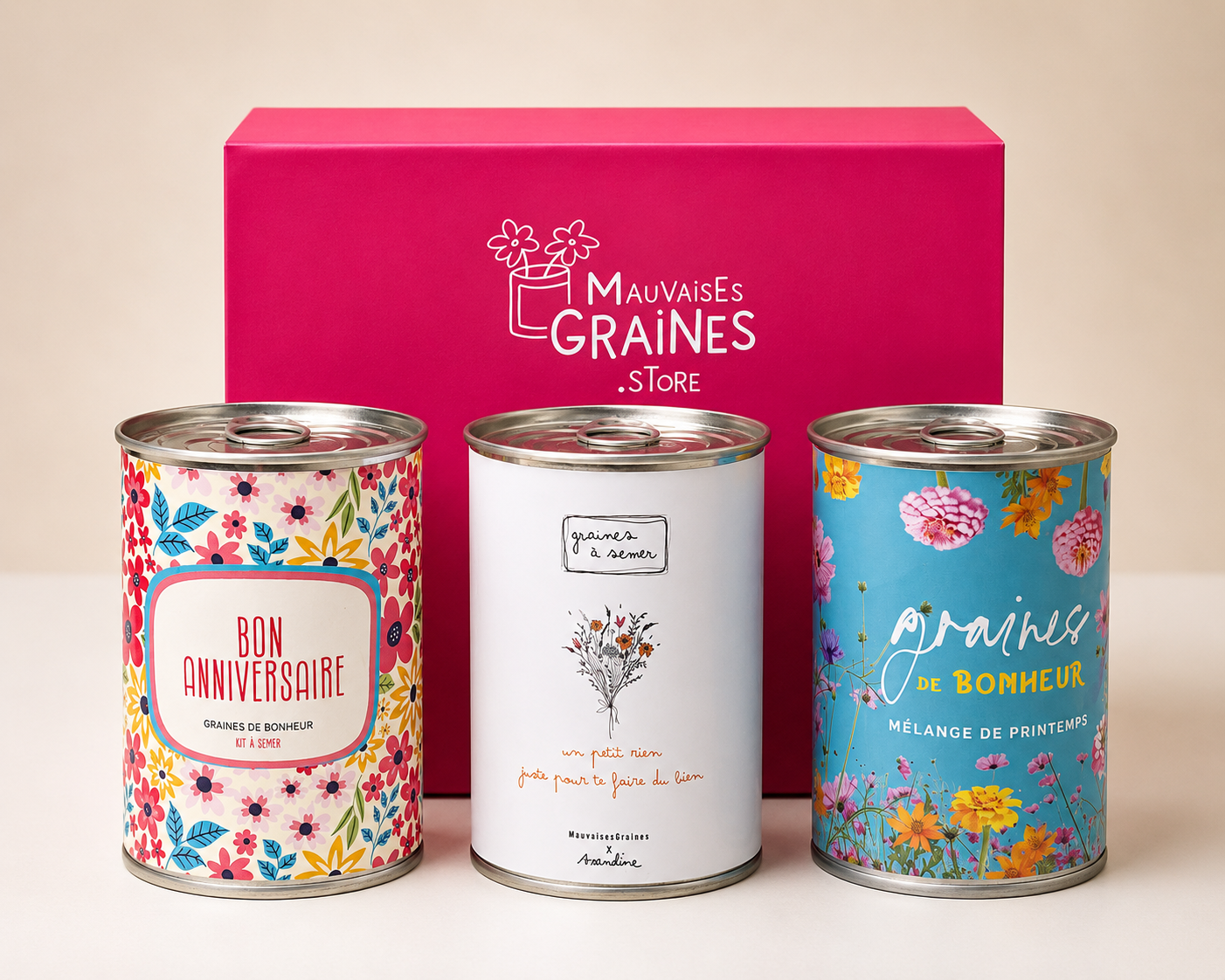 Coffret cadeau MauvaisesGraines – 3 kits à semer
