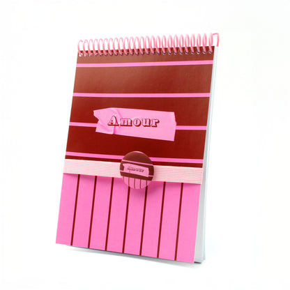 Carnet "AMOUR" -A5-Badge inclus MauvaisesGraines