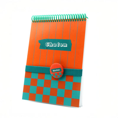 Carnet "CHATON" -A5-Badge inclus MauvaisesGraines