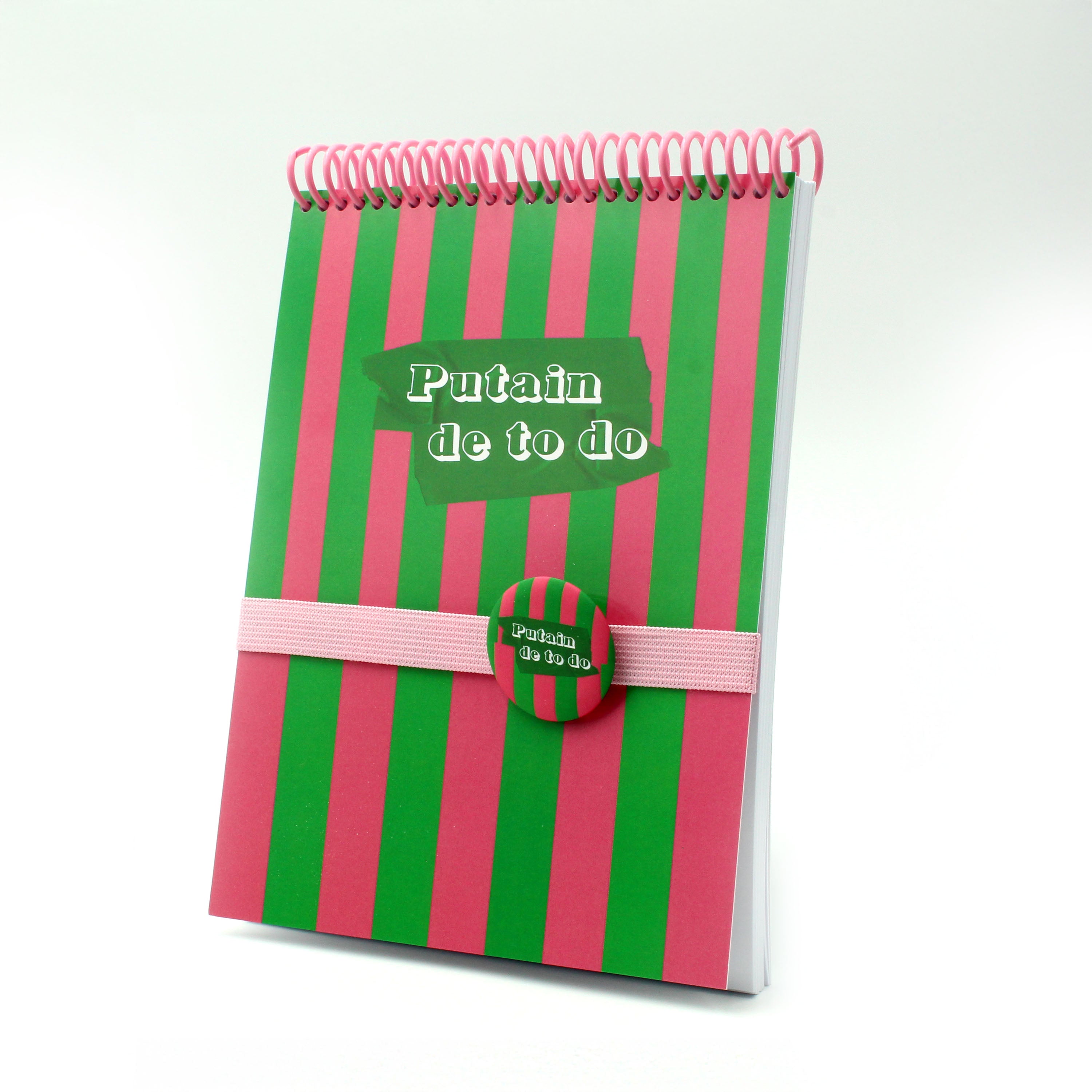 Carnet "PUTAIN DE TO DO" -A5-Badge inclus MauvaisesGraines