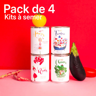 Pack de 4 kits à semer Mauvaises Graines, coffret cadeau original