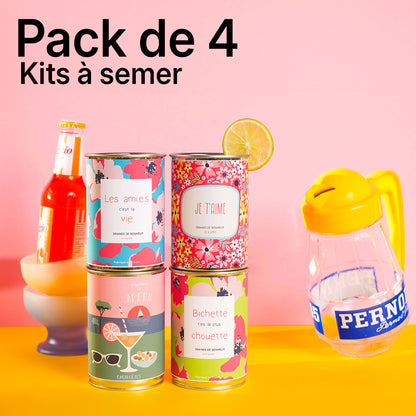 Pack Ami Mauvaises Graines composé de kits à semer en boîtes de conserve, idée cadeau originale